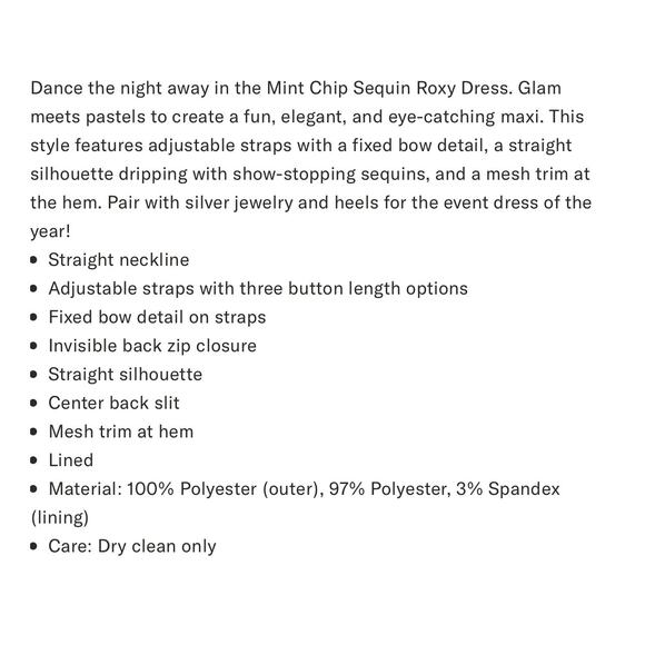 Tuckernuck Mint Chip Roxy Sequin Midi Dress - Picture 8 of 9